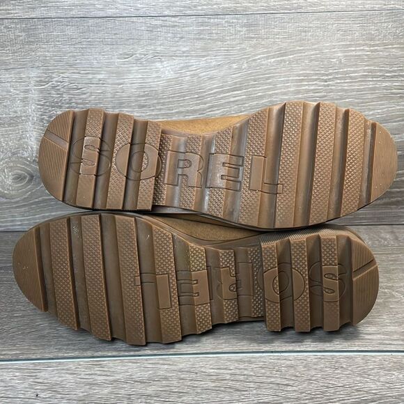 Sorel Phoenix Short Lace Waterproof Camel Leather Women's Sz 8 Lace-Up Boots - Picture 8 of 11